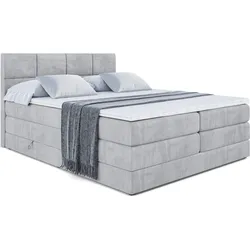 BOXSPRINGBETT ARDENI KING - 200x200 - H3/H4 - Hellgrau