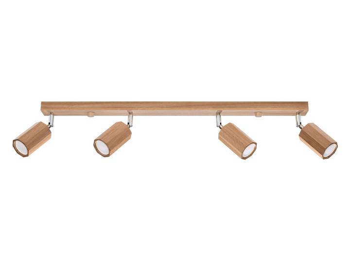 Plafonnier ZEKE 4 chêne 4xGU10 10W bois 20x5x80cm Sollux Lighting