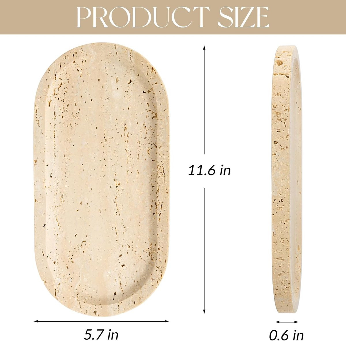 Natuurlijk Marmeren Dienblad voor Parfums, Make-up of Sieraden - 30 x 15 cm