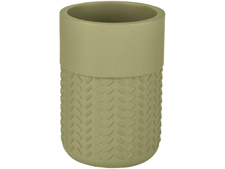 Zahnputzbecher KLEINE WOLKE Dash , grün (dill), B:7,5cm H:11cm L:7,5cm, Polyresin, Zahnputzbecher, Zahnputzbecher