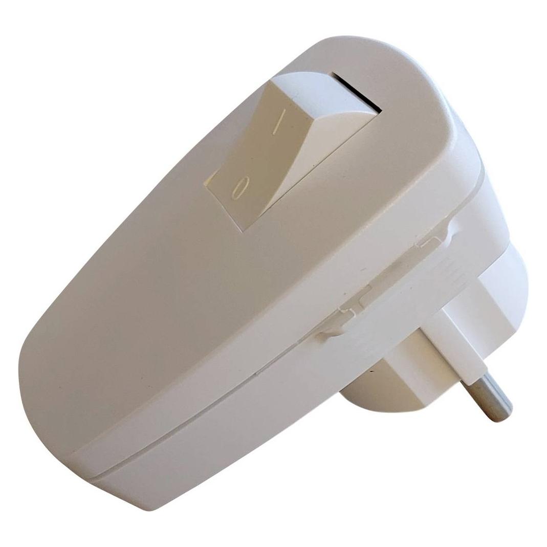 N&L Elektrotechnik ANGLED PLUG WITH SWITCH IP20 WHITE 10231 (10231/10230)