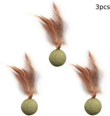 Uplifted Finds Dental Logic Feathered Catnip Sphere 3 Pcs
