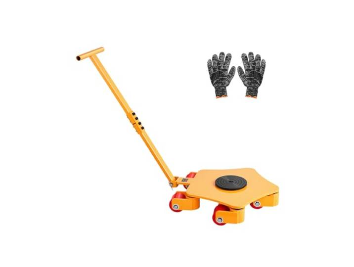 VEVOR Déménageur de Machines 3991\,6 kg Chariot de Transport Charge Lourde avec Poignée\, Disque 360°\, 5 roulettes Pivotants\, Transporteur Équipements Industriels en Acier Allié\, pour Entrepôt Atelier