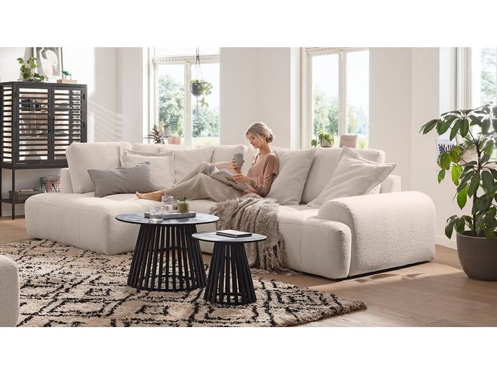 Ginger Moon Ecksofa Energy mit losen Rückenkissen in Stoff