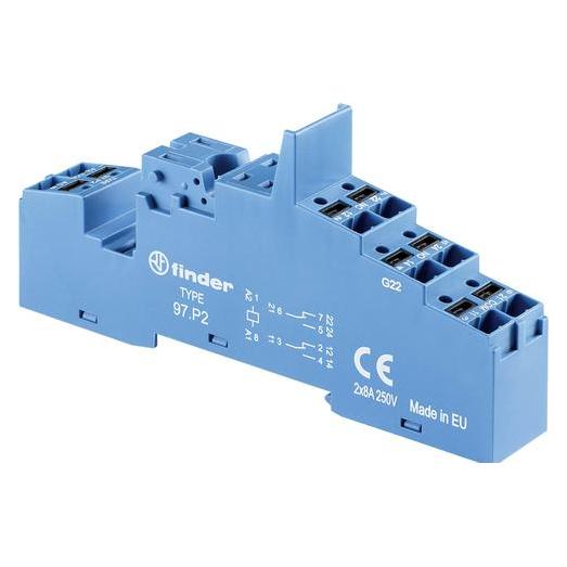 Finder PUSH-IN-Buchse (97.P2 SPA) für Serie 46,, F97-P2SPA-0000000. (97.P2 SPA)