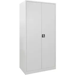 Proregal Flügeltürschrank Owl mit 4 Fachboden | HxBxT 195x95x50cm | Lichtgrau