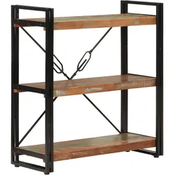 vidaXL Bücherregal 3 Fächer 77x30x80cm Recyceltes Massivholz und Eisen