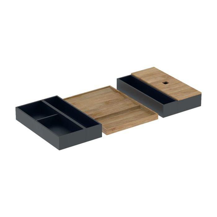 Geberit Schubladeneinsatz-Set für Waschtischunterschrank 502350001 75cm breit, für obere Schublade, bambus