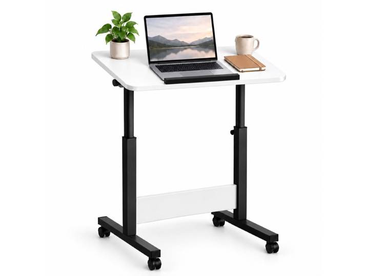 Relaxdays Table laptop réglable avec roulettes