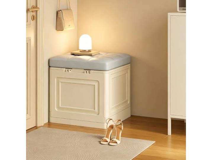 VSLreoiFX Gepolsterte Sitzbank mit Stauraum für Eingang & Schlafzimmer Geräumiger, versteckter Stauraum, moderne Flurmöbel, einfache Montage(D,39.4in)