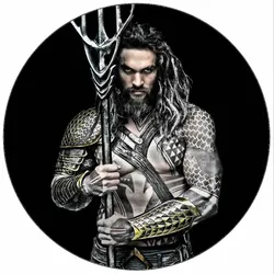 Essbares Papier Aquaman auf schwarzem Hintergrund, 19,5 cm