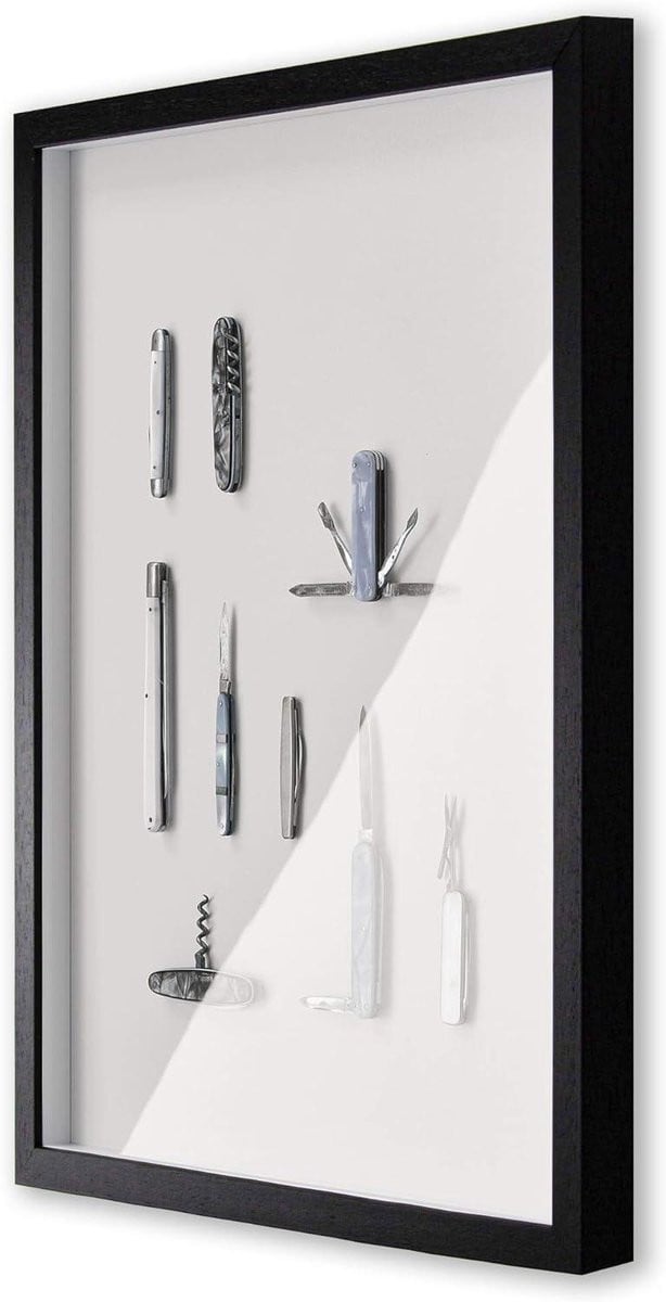 Objectlijst Hout 3D Fotolijst Zwart Gemarmerd B/D/H: 40 x 55 cm