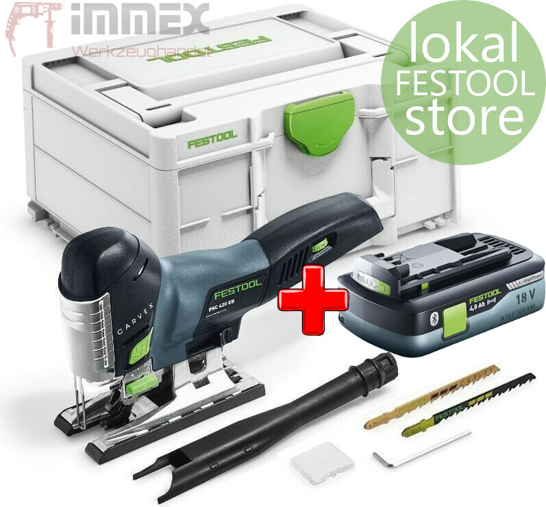 Festool Akku-Stichsäge 18V CARVEX PSC 420 EB-Basic + Gratis Akku