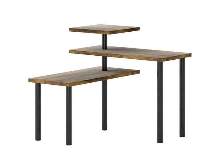 Homcom Küchenregal Spanplatte Metall Rustikal-Braun, Holzwerkstoff, Nachbildung,Eiche, 18x36.5x40 cm, Küchenzubehör, Küchenhelfer, Küchenutensilien