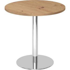 Hammerbacher Besprechungstisch STF08, rund, 80 x 74,5 cm (ØxH), asteiche / chrom