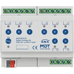 MDT technologies Schaltaktor 8-fach 6TE REG, 16A, 230VAC AKS-0816.03