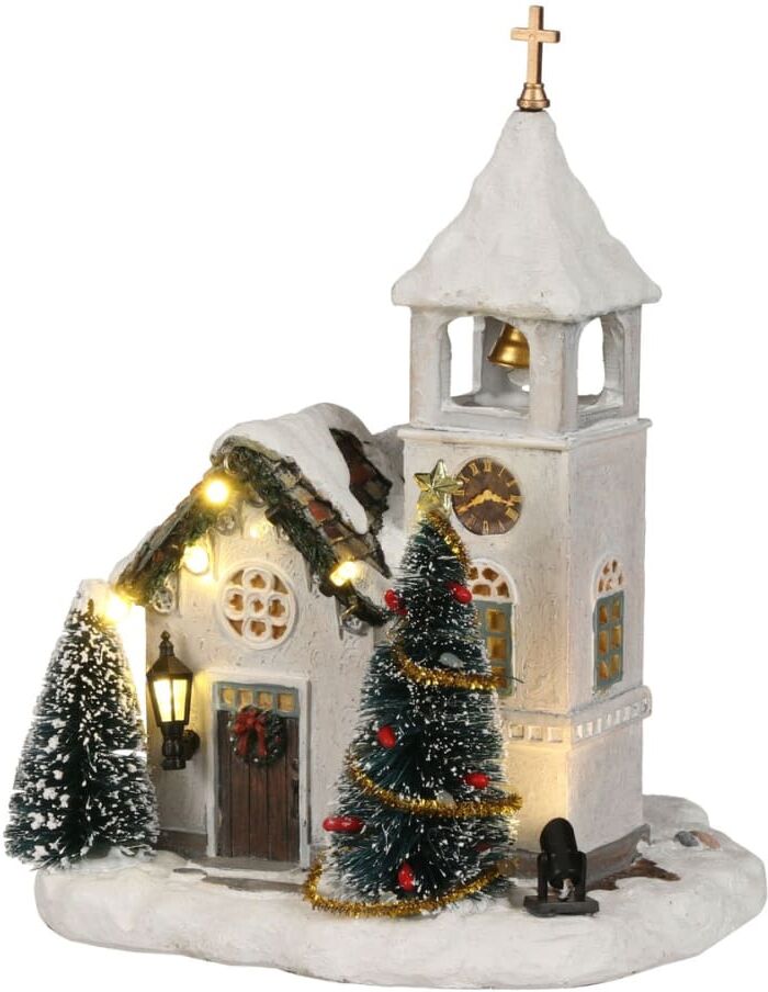 LuVille Village de noël multicolores plastique h20xl15xl14cm Multicolore 14x20x15cm