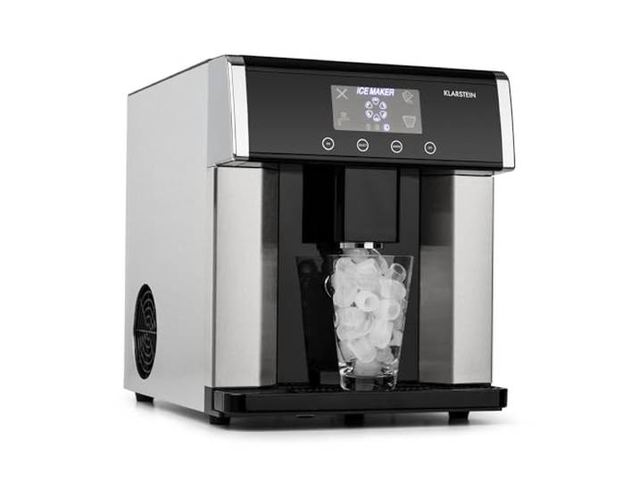 Klarstein Eiswürfelmaschine Klein, 3L Eiswürfelbereiter, Eiswürfelmaschine mit 3 Eiswürfel Größen, Schnelle Leichte Reinigung, Eiswürfelbereiter für 12kg Eis in 24h