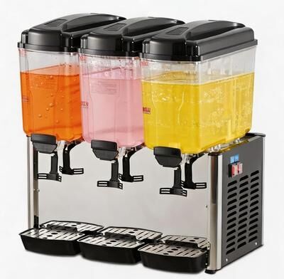 YUN 3 Tank Beverage Dispenser 54L, Stainless Steel Cold Drink Machine