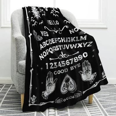 Uplift Picks Ouija Board Gothic Throw Blanket Sun Moon Skull Witch Decor 01 70x100cm