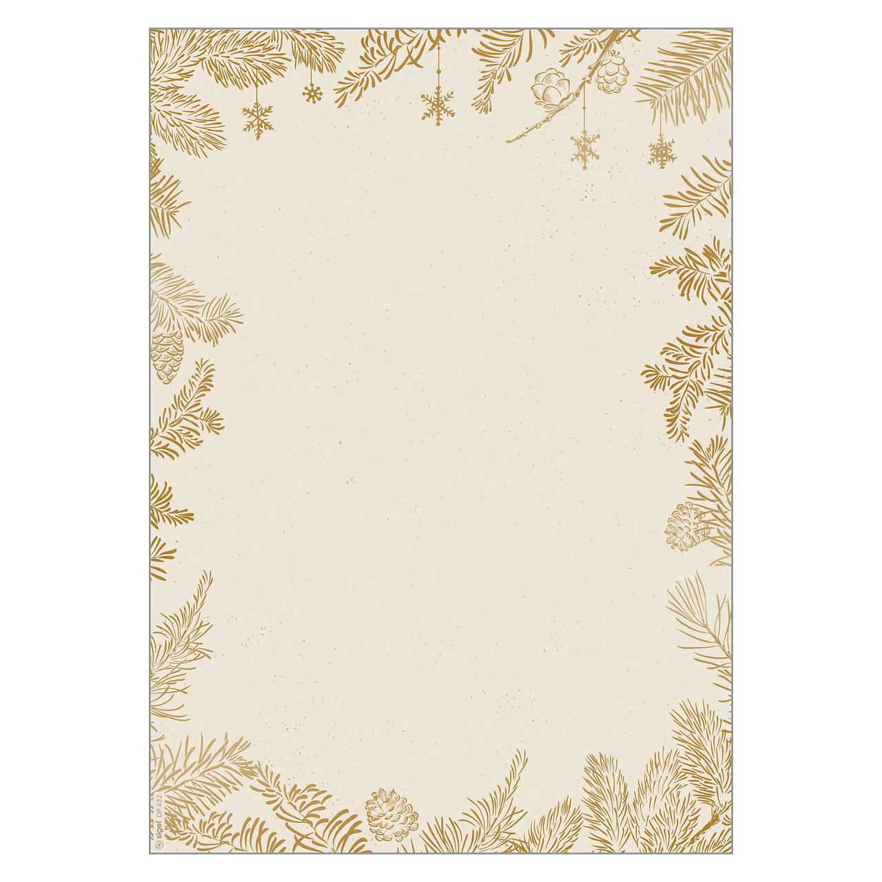 SIGEL Weihnachtsbriefpapier Golden Christmas Motiv DIN A4 90 g/qm 100 Blatt