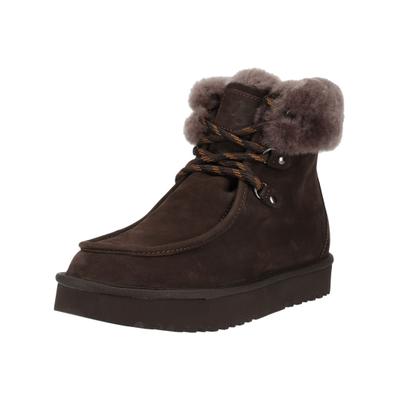 Schnürstiefelette PAUL GREEN "Paul Green Stiefelette Nubukleder", Damen, Gr. 37, mocca, Nubukleder, Schuhe Schnürstiefelette