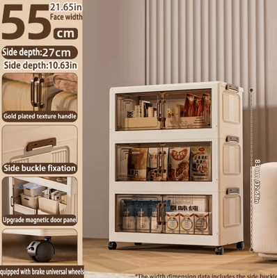 Inspire Picks Multifunction Folding Storage Cabinet Dustproof Portable Wardrobe Organizer 55cm 3 Layers