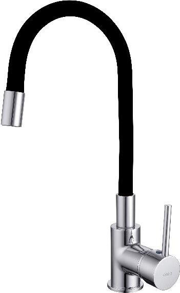 Kielle Oudee Keukenmengkraan met flexibele uitloop, chroom/zwart, 10502100