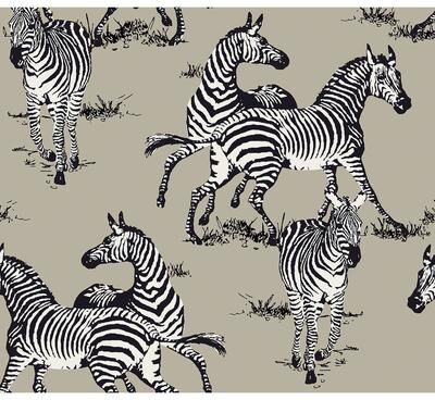 Harry & Grace Playful Zebras Peel and Stick Wallpaper