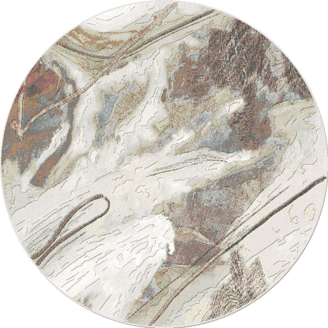 Ivy Bronx Amandla Abstract Area Rug Pink Round 160cm