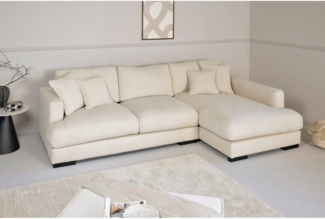Brayden Studio Charee 5 Seater Corner Sofa Beige 84cm H X 271cm W X 166cm D