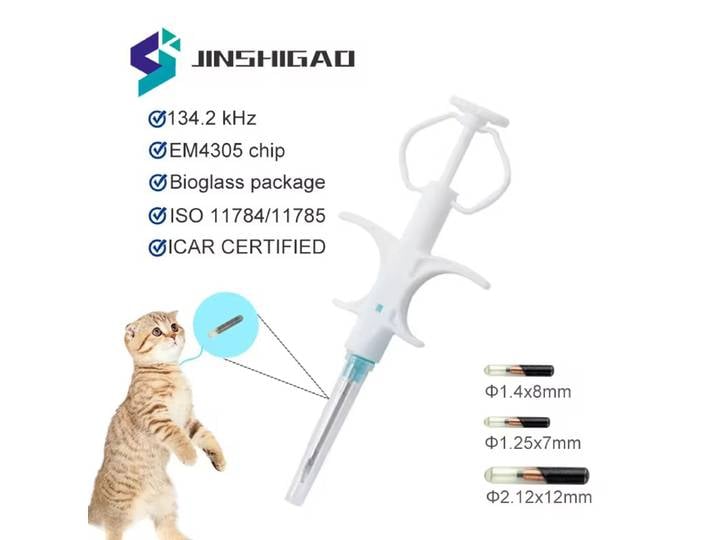 100 pièces/paquet Animal EM4305 Microchip 134.2KHz FDX-B Animal ID Puce Animal Microchip Seringue Norme Internationale