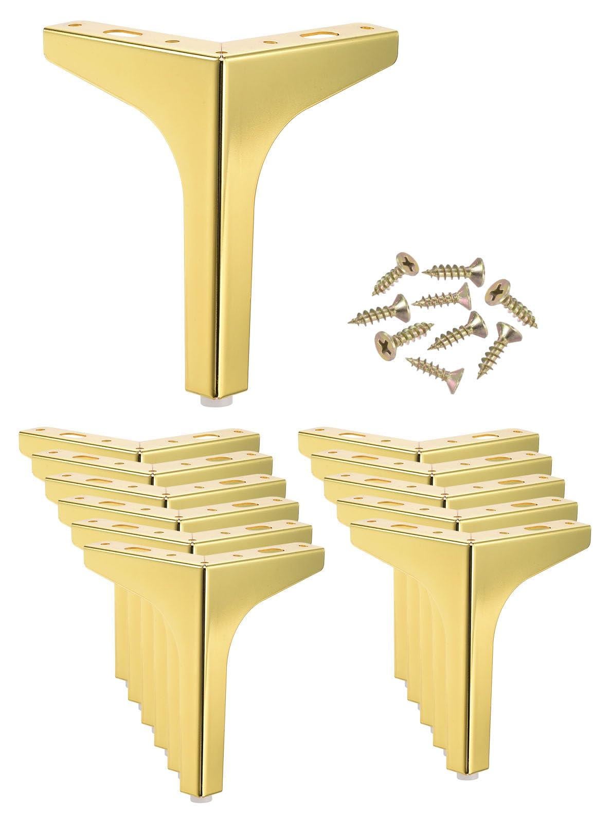 Dripio Meubelpoten, 12 stuks, driehoekig, goudkleurig, Hoogte: 15,5 cm