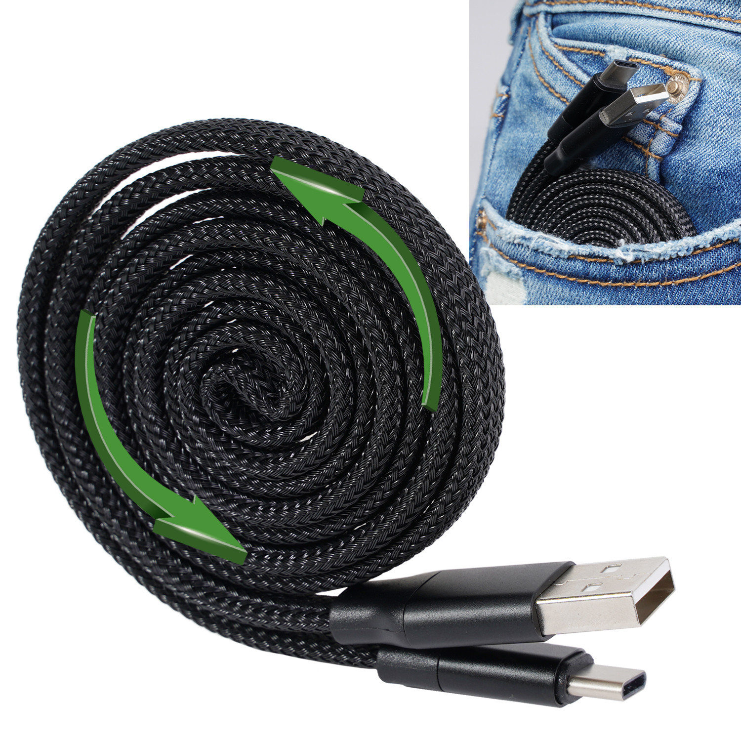 Cellularline USB-C kabel, 1 meter, zwart