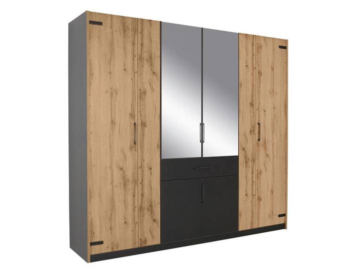 Drehtürenschrank mit Spiegel 226 cm Nevada Eichefarben