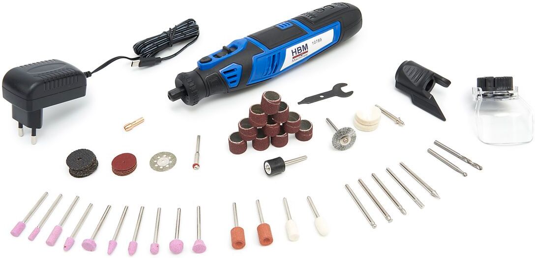 HBM 8 Volt Multitool auf Akku inklusive 58 Zubehörteile und 5 Geschwindigkeiten