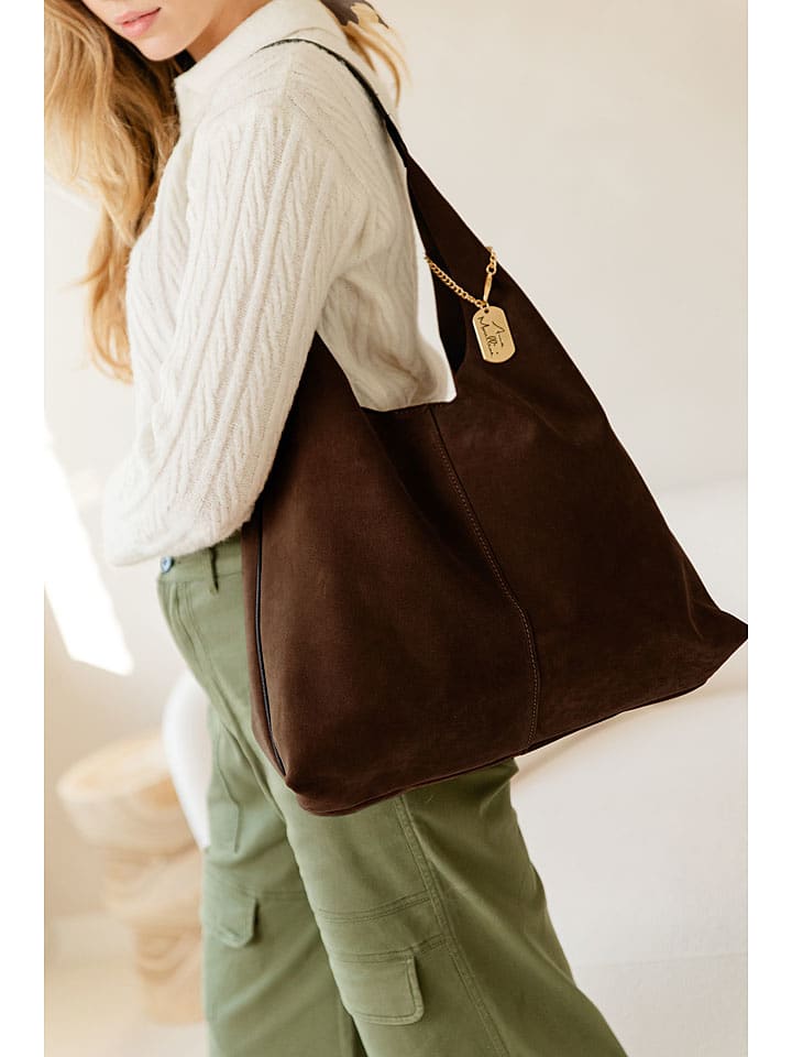 Anna Morellini Leder-Shopper "Darizita" in Braun - (B)45 x (H)58 x (T)5 cm - onesize