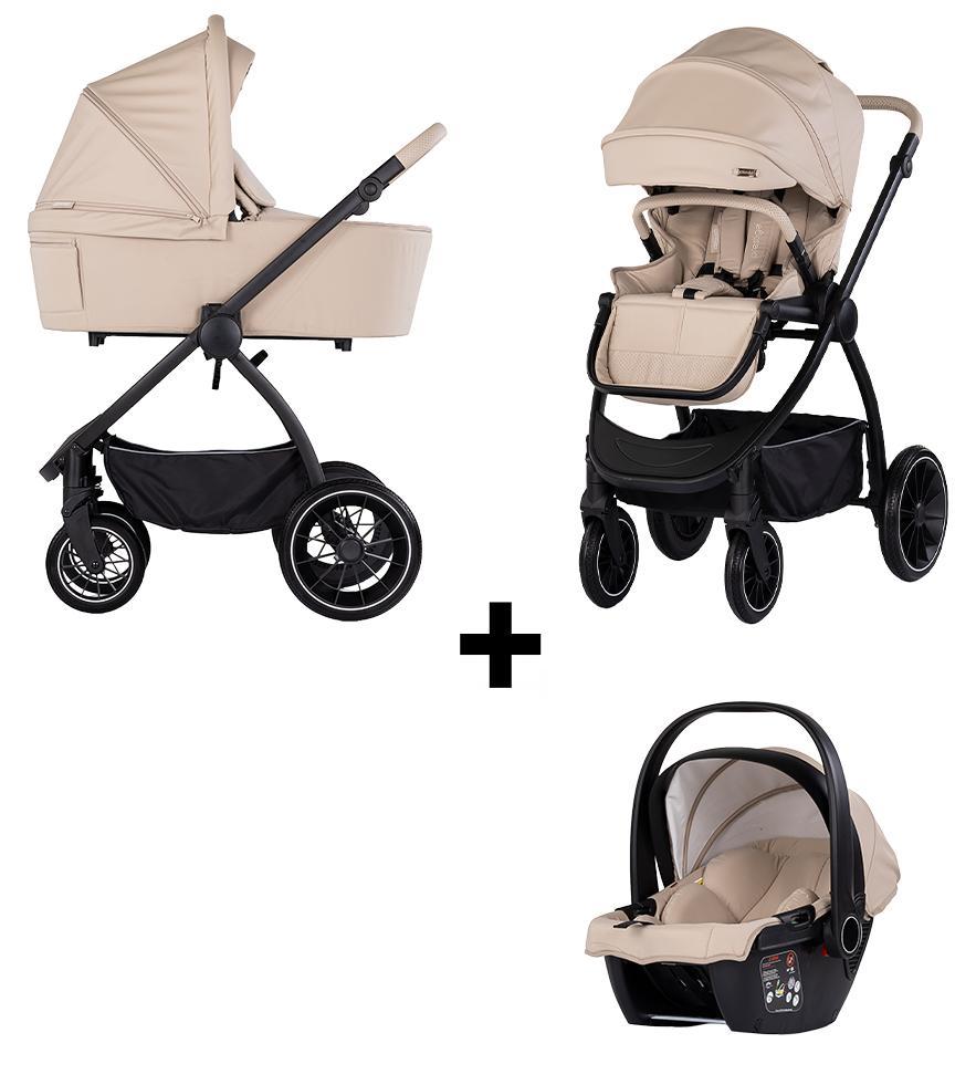 Chipolino Kombikinderwagen 3 in 1 Prestige Babywanne Rucksack i-Size Babyschale