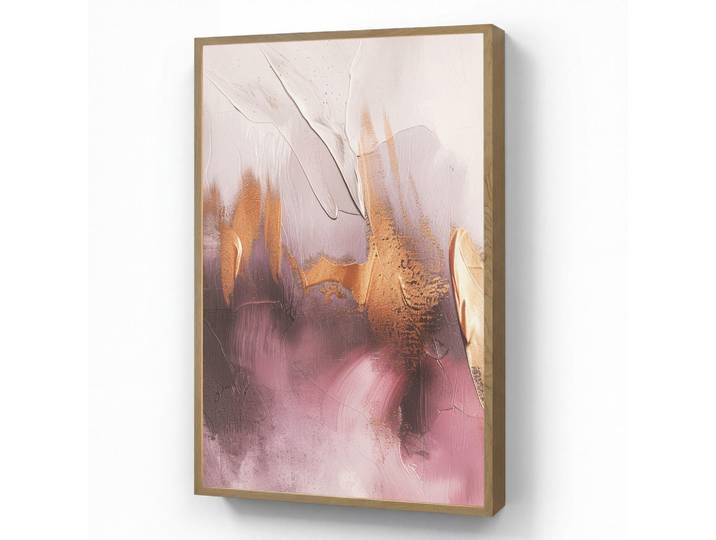 OnlyWow Wandleuchte MIT Akku Lila - Abstrakt - Farbe - Gold 60x90 cm, Mauve, Rechteckig, LED integrated, 60x90x8 cm, Lampen & Leuchten, Innenbeleuchtung, Wandleuchten