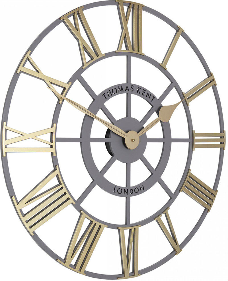 Thomas Kent Wall Clock Grey;Brass;Messing 60cm W X 60cm H X 3cm D