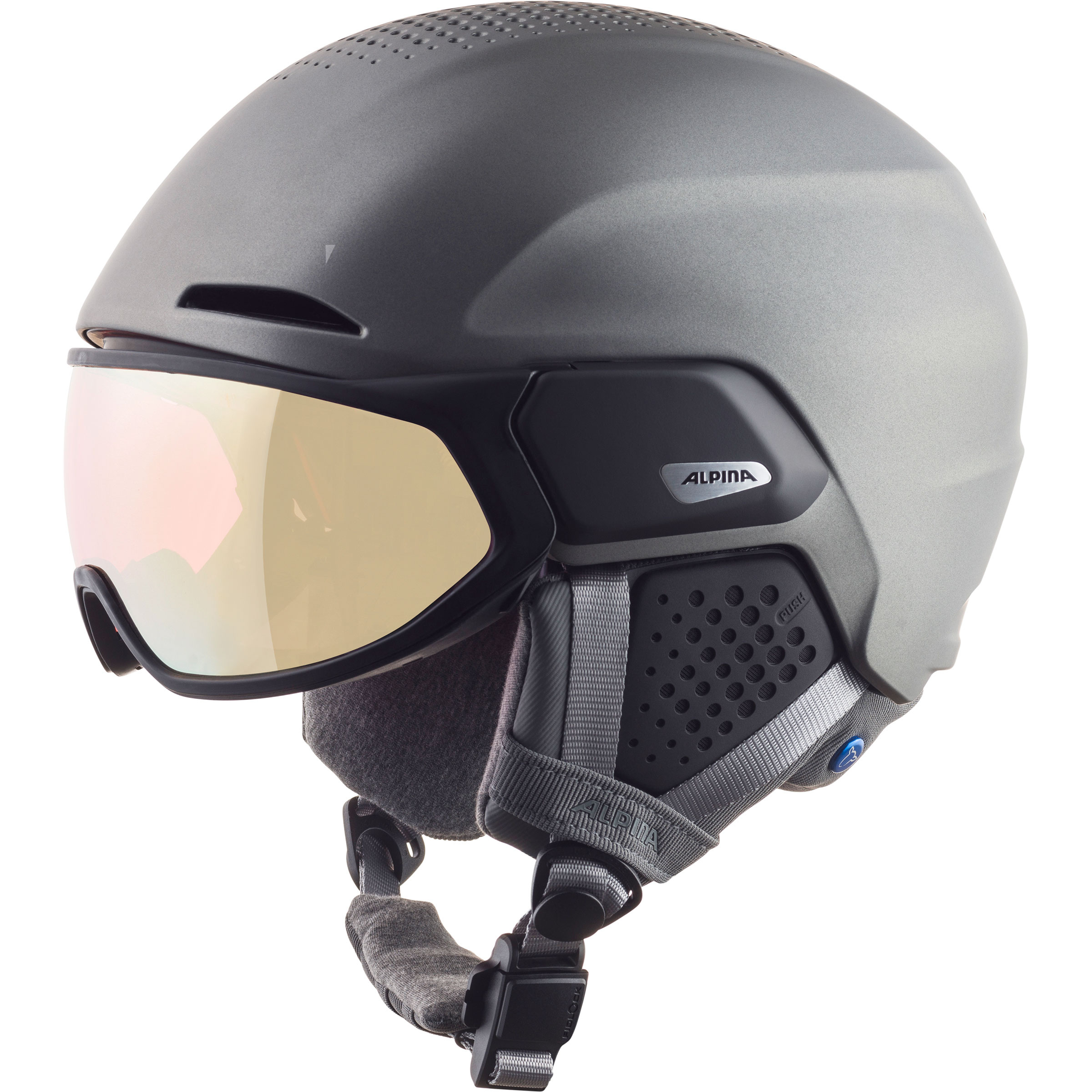 Alpina Alto QV Visierhelm Skihelme grau Größe 51-55CM Skifahren