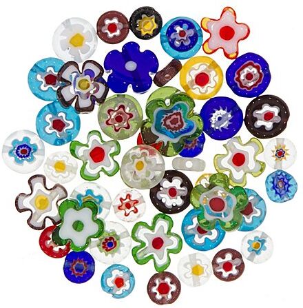 Glasperlen-Mix "Millefiori", 50 Stück