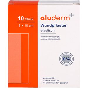 Söhngen Pflaster aluderm+ Aluplast 1009188, 10 Stück, wasserfest, sensitiv, elastisch, 10 x 8cm