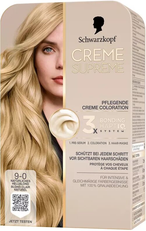 Creme Supreme - Coloration 9-0 Natürliches Hellblond, 1 Stück, - Natürliches Hellblond