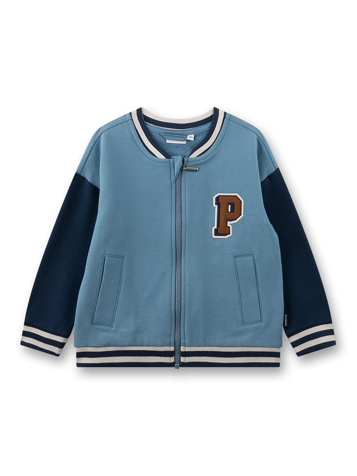 Sanetta Kidswear Sweatjacke in Hellblau/ Dunkelblau - 116