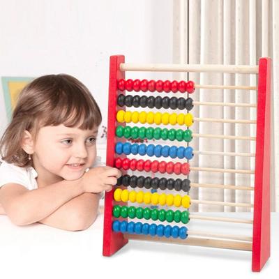 Youfap Market Montessori Toy Mini Children Toys, Wooden Abacus For Kids, Colorful Beads Intelligence Development Educational Toy wood