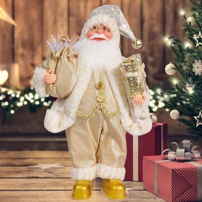 Daily Deals Depot Christmas Santa Claus Figurines, Holiday Desktop Ornaments, Party And Home Decoration Crafts gold