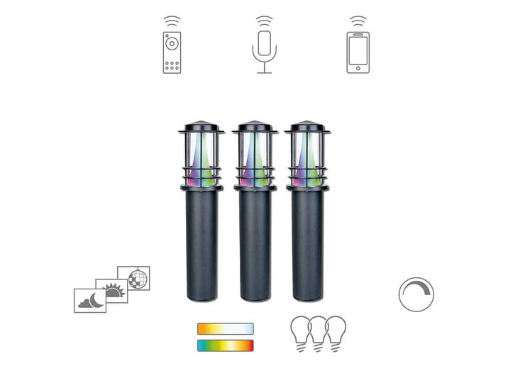 tint Müller Licht Petunia LED-Wegeleuchte 3er Set Petunia, dimmbar, schwarz, Edelstahl