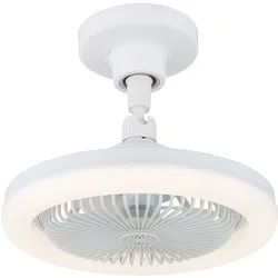 LED Deckenventilator Deckenlüfter Schlafzimmer Dimmbar Weiß matt Ø 25,8 cm