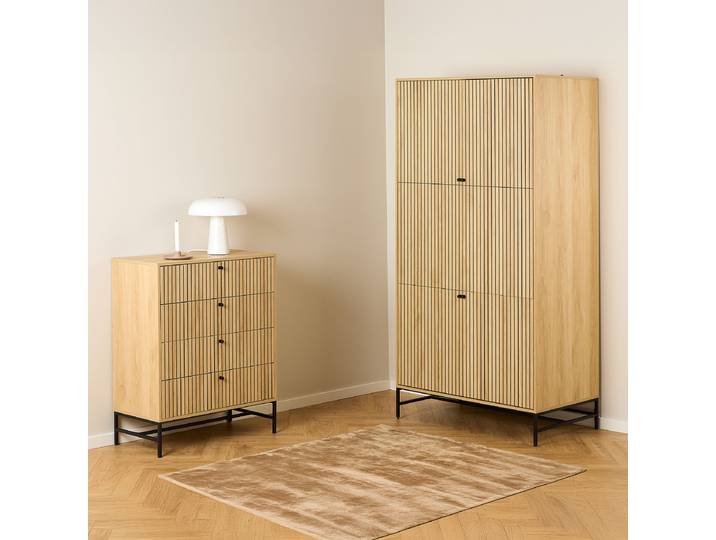 Garderobenschrank - 99 cm 99 x 200 x 60cm Braun/Beige